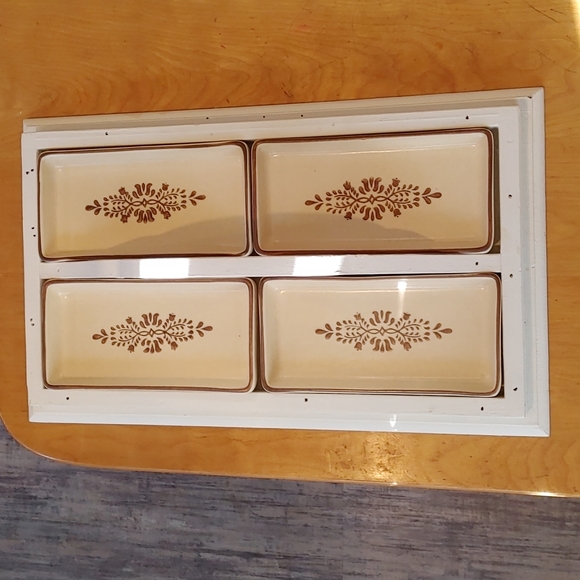 Pfaltzgraff Village Tray with 4 Relish Dishes - Picture 2 of 6